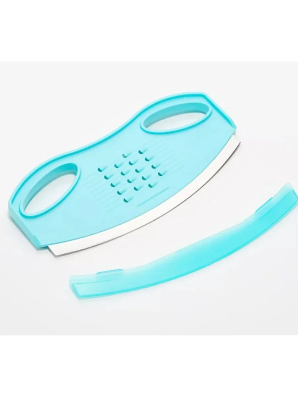 Kuhn Rikon XL Pizza Mezzaluna Knife & Grater with Sheath K51500 NEW AQUA
